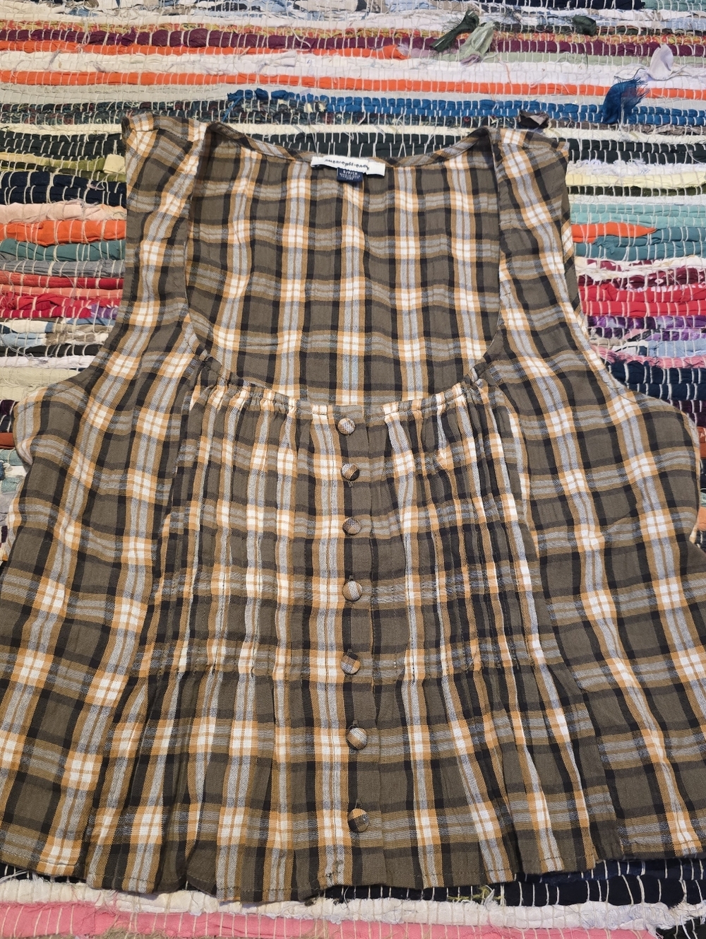 Vintage Y2k  Top Tank Top Plaid Design Medium American Eagle